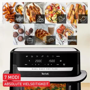 Karsta gaisa friteris Tefal Dual Easy Fry Flex 9 L 2700 W EY9228E0 Melns5
