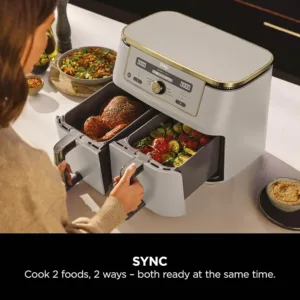 Dubultais karsta gaisa friteris Ninja Dual Zone Digital Air Fryer 9.5 L DZ400EUSTGD Stone Gold1