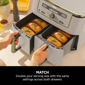 Dubultais karsta gaisa friteris Ninja Dual Zone Digital Air Fryer 9.5 L DZ400EUSTGD Stone Gold2