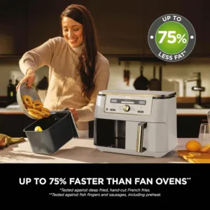 Dubultais karsta gaisa friteris Ninja Dual Zone Digital Air Fryer 9.5 L DZ400EUSTGD Stone Gold4