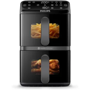 Dubultais vertikālais karstā gaisa friteris Philips Airfryer 4000 Series NA460/00 Stacked Dual Basket 10 L ar keramisko pārklājumu