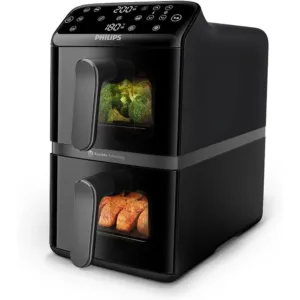 Dubultais vertikalais karsta gaisa friteris Philips Airfryer 4000 Series NA460 00 Stacked Dual Basket 10 L ar keramisko parklajumu2