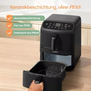 karsta gaisa friteris cosori turbo tower compact 86 l ar keramikas parklajumu caf dc861 aeu 1 6990f8c4e3c9a