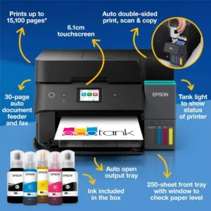 Printeris Epson EcoTank ET 4950 Home Office WLAN A4 Duplex Print Scan Copy Fax ADF C11CL40402 1