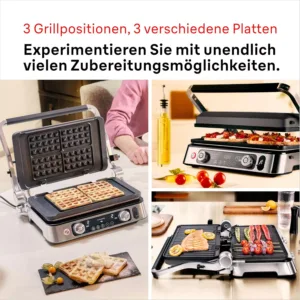 braun multigrill 9 cg 9167 kontaktgrils ar grilu plakanam un vafelu plaksnem un temperaturas sensoru3 69d809233ec2f