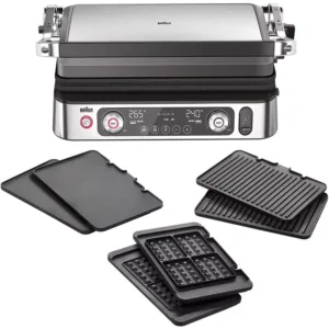braun multigrill 9 cg 9167 kontaktgrils ar grilu plakanam un vafelu plaksnem un temperaturas sensoru4 69d8092df1aed