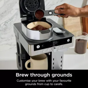 ninja prestige cfn802eu 2 in 1 filtrkafijas un kapsulu automats ar integretu piena putotaju latte ledus kafijai un flat white melns1 69d68556da4ff