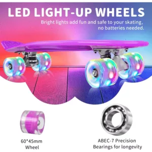 bernu skeitbords beleev skateboard complete 22 inch mini cruiser violets1 6a43e24a24b6c