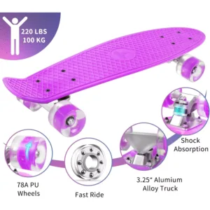 bernu skeitbords beleev skateboard complete 22 inch mini cruiser violets3 6a43e24aa470c