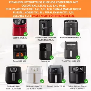 karsta gaisa fritera piederumi 11 gab prieks cosori turboblaze 6 l 64 l philips airfryer xl 62l 5000 series xxl 72l ninja max pro 62l1 6a2e7681d7f2a