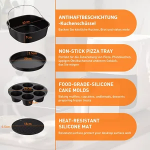 karsta gaisa fritera piederumi 11 gab prieks cosori turboblaze 6 l 64 l philips airfryer xl 62l 5000 series xxl 72l ninja max pro 62l4 6a2e768283858
