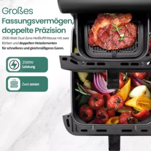 karsta gaisa friteris emerio dual zone smart fryer xxl 10 l ar 2 groziem 35 l augsa un 65 l apaksa3 6a46d36bd7b37