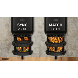 Karsta gaisa friteris Bosch XXL Hot Air Fryer Series 6 MAFD661B0 keramiskais parklajums 12 L Melns5