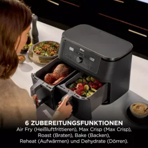 dubultais karsta gaisa friteris ninja max dual zone onyx black dz400eubk 95 l 2470 w 4 6a946ee657641