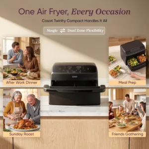karsta gaisa friteris cosori airfryer dual blaze twinfry compact 86 l keramikas parklajums caf tf801 aeu 1 6a81cec52f572