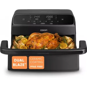 Karstā gaisa friteris Cosori Airfryer, Dual Blaze Twinfry Compact 8.6 L, keramikas pārklājums CAF-TF801-AEU
