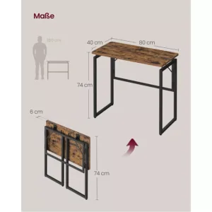 vasagle lwdb35151kd01 saliekams rakstamgalds 80 40 cm bruns melns2 6a81e10a45a17
