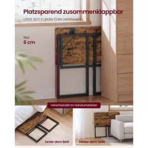vasagle lwdb35151kd01 saliekams rakstamgalds 80 40 cm bruns melns3 6a81e10a64bca