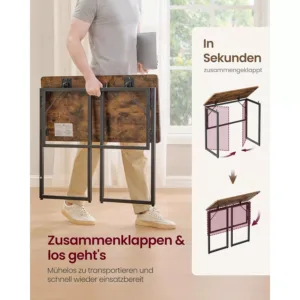 vasagle lwdb35151kd01 saliekams rakstamgalds 80 40 cm bruns melns4 6a81e10b04998