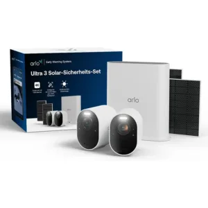 Arlo Ultra 3 4K VMC5250-111EUS – 2 bezvadu novērošanas kameras ar SmartHub un saules paneli