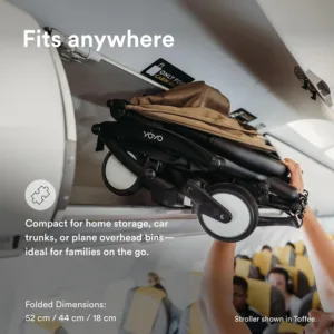 Stokke YOYO³ ipasi kompakti un viegli bernu rati Melns ramis Aqua parvalks2
