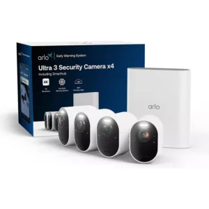 Arlo Ultra 3 VMS5450-100EUS – 4K bezvadu videonovērošanas sistēma ar 4 kamerām